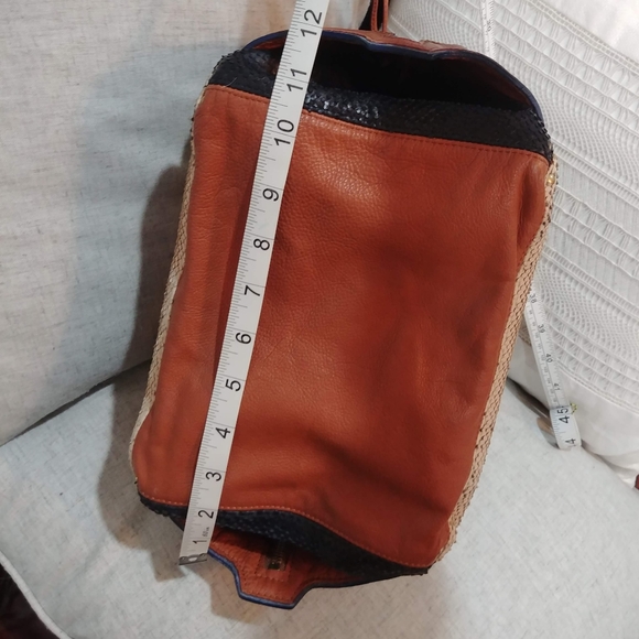 Jerome Dreyfuss "Johan" tricolor genuine python & leather crossbody satchel - Picture 12 of 16